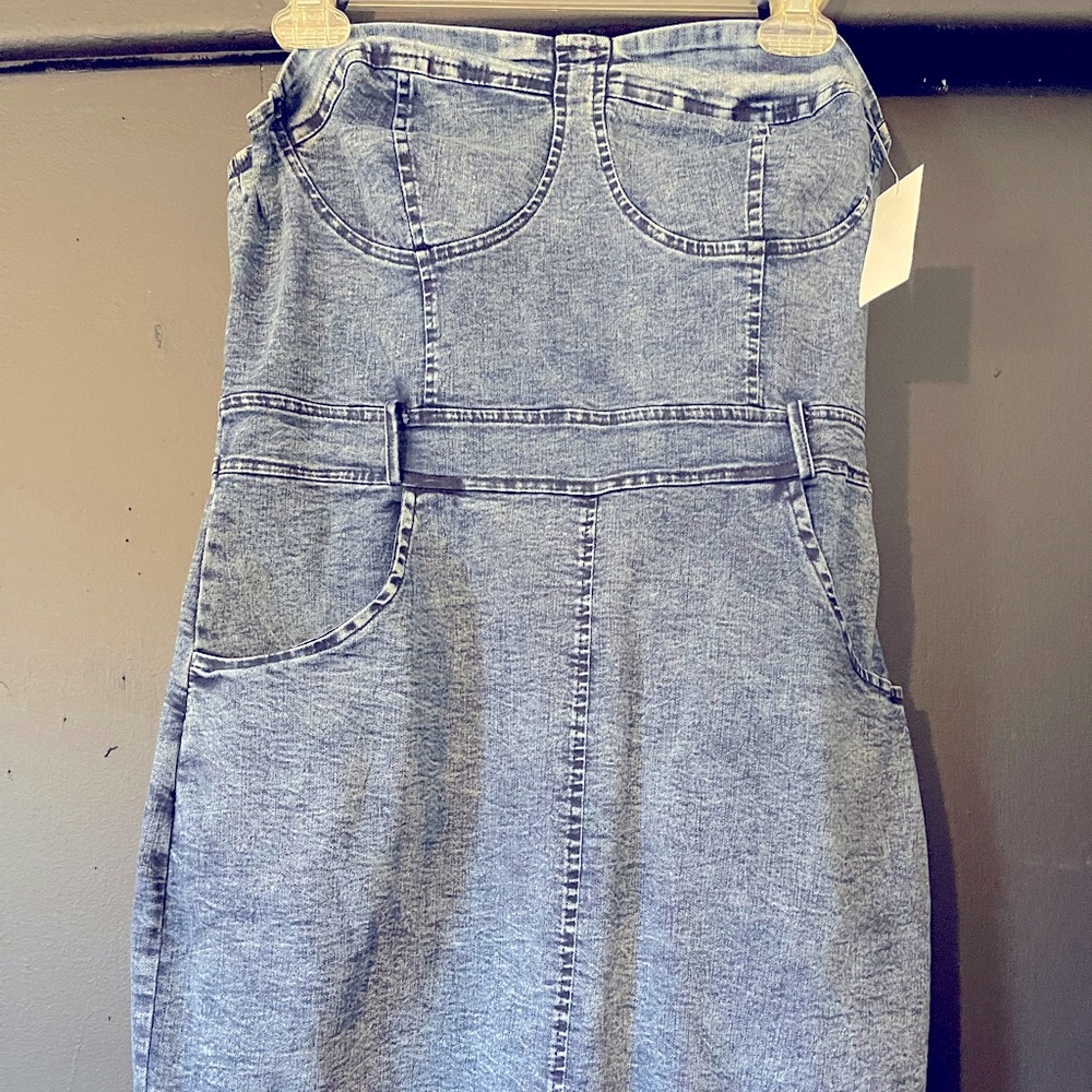 “Denim” strapless dress 1XL